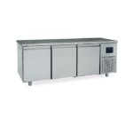 Table Réfrigérée Pâtisserie 3 Portes 600X400 mm, Plan En Granite Avec Dosseret, -2°/+8°C - Wifi - Virtus - BNZ0006/FN