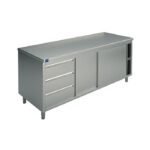 Meuble Bas Inox Neutre avec Tiroirs - Gamme 600 - Virtus