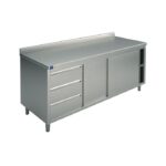 Meuble Inox avec Tiroir et Dosseret - Gamme 600 - Virtus – Image 5