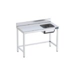 Table de chef Inox avec bac à Droite et renforts - Gamme 600 - Distform – Image 3