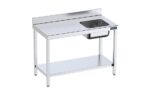 Table de chef Inox avec bac à Droite et étagère - Gamme 600 - Distform – Image 4