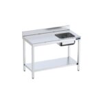 Table de chef Inox avec bac à Droite et étagère - Gamme 600 - Distform – Image 3