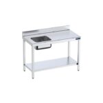 Table de chef Inox avec bac à Gauche et étagère - Gamme 600 - Distform – Image 5