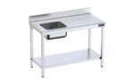 Table de chef Inox avec bac à Gauche et étagère - Gamme 600 - Distform – Image 2