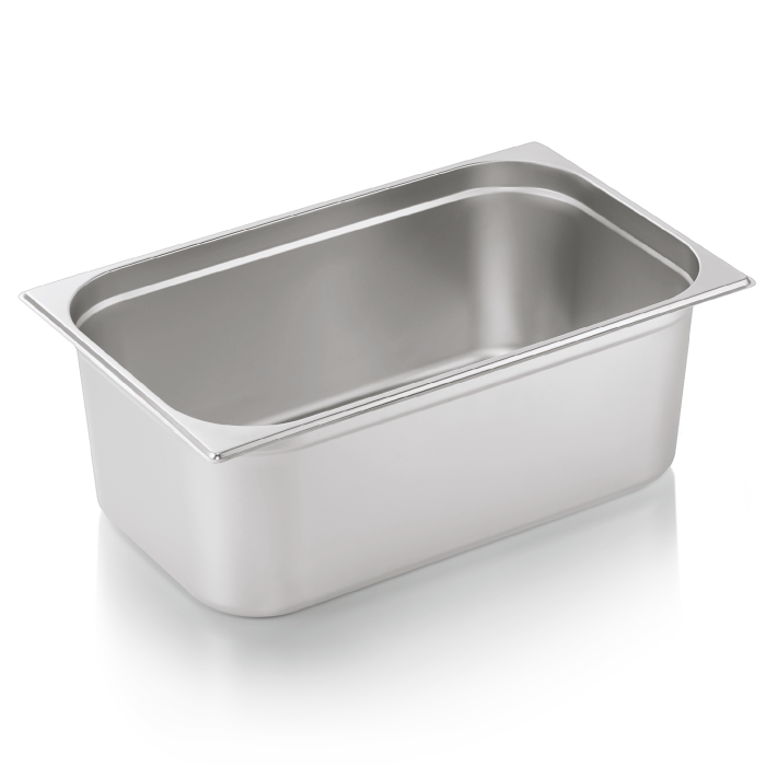 Bac GN 1/1 ECO en Acier au nickel-chrome 28 L H 200 mm Lot de 6 – Was Germany