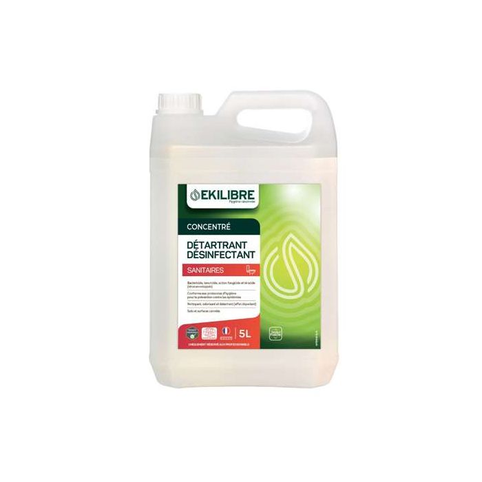 Détartrant Désinfectant Sanitaires Concentré 5L – Lot de 8 – Action Pin