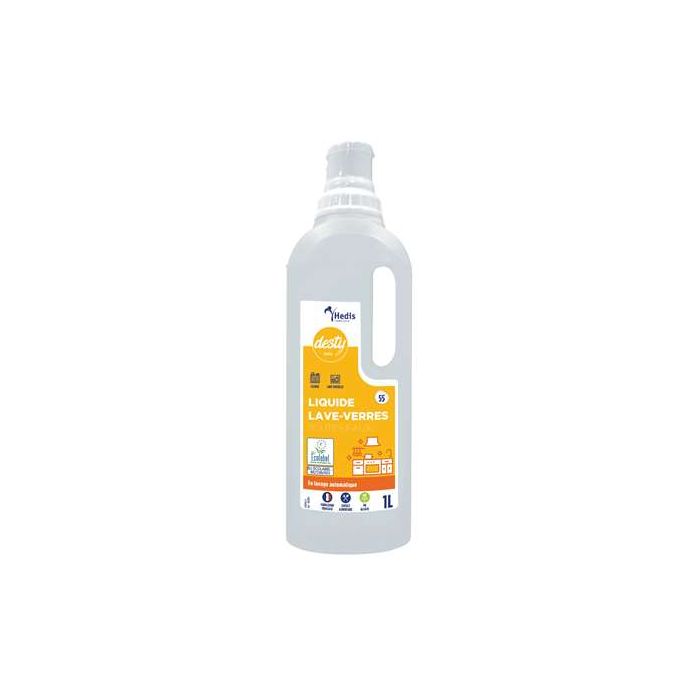 47396_f937_5 Desty Liquide Lave verres toutes Eaux Flacon de 1L - Lot de 4 Colis de 6 - Sodel – Image 1