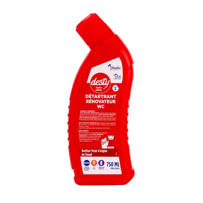 Desty Détartrant renovateur WC Flacon de 750ml – Lot de 36 – Elcopharma