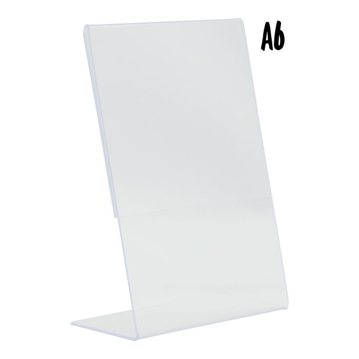 591d0d99536d16ea48e5429db4a4bb2c646423abea166892603b4e4da22f74fe_bfa8_5 Porte-affiche en L - acrylique transparent - Format A6 - Securit – Image 1