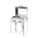 Barbecue Green Fire avec 2 brûleurs Profi Line Plaque et grille en fonte émaillée GN 1/1 - Hendi – Image 5