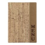 Carte Menu liège - gamme Design A4, 1 double insert inclus (présente 4 pages A4) - Securit
