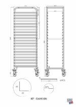Echelle Inox 600 x 400 mm - 20 Niveaux - L2G – Image 4