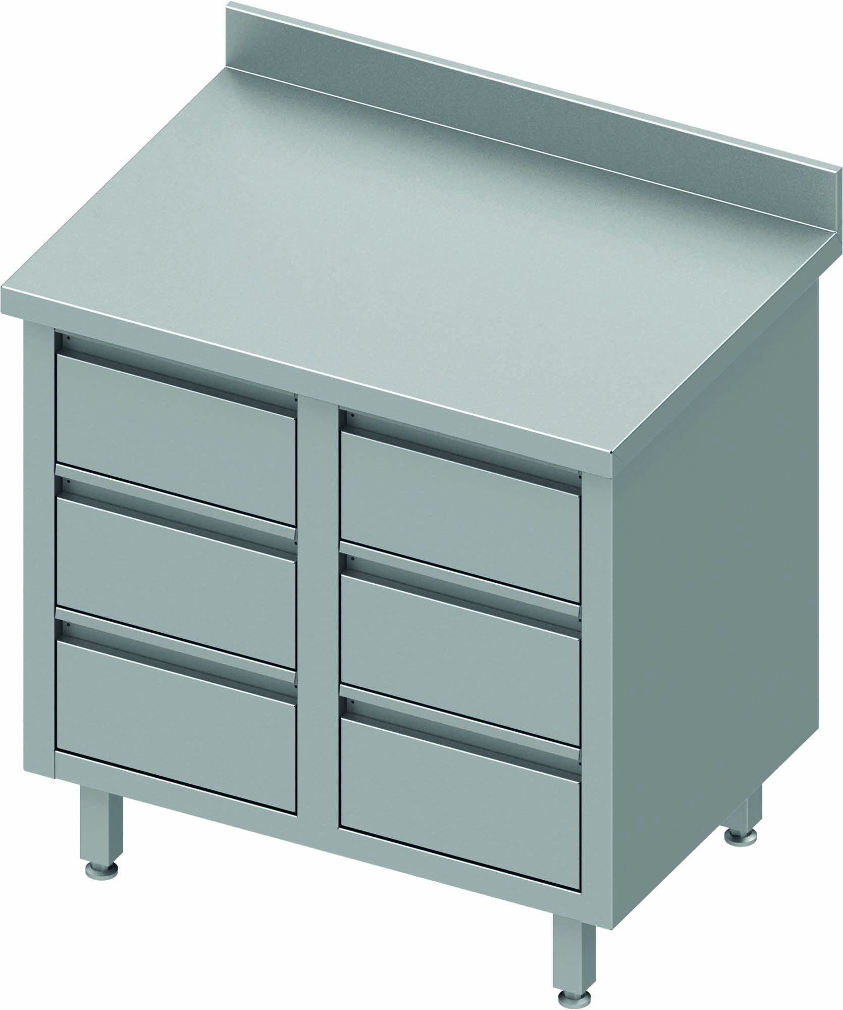 Armoire Basse Inox 6 Tiroirs & Dosseret - Profondeur 800 - Stalgast – Image 4