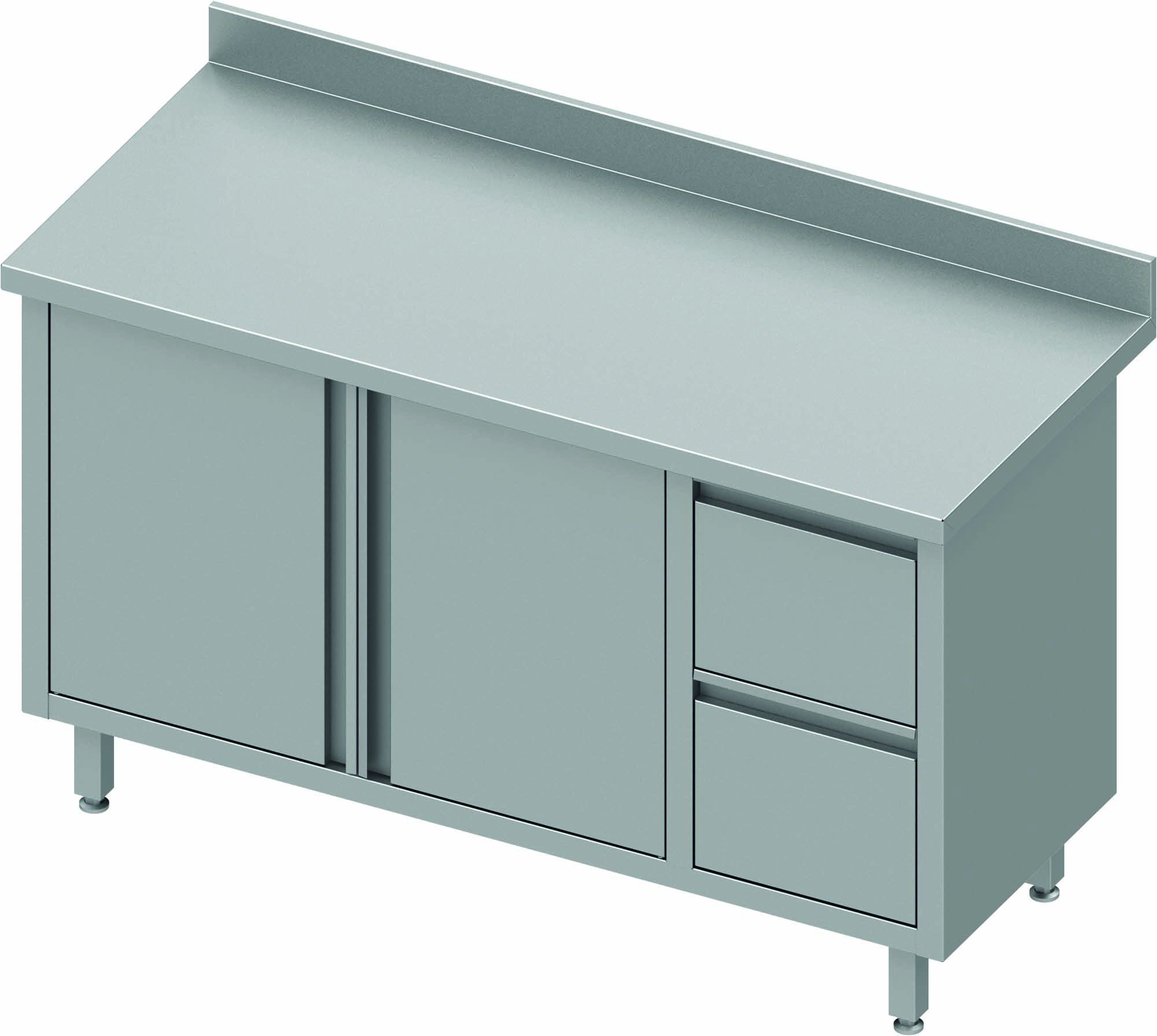 Armoire Basse Inox Adossée - Porte Battante Gauche & Tiroir - Gamme 800 - Stalgast – Image 4