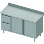 Armoire Basse Inox Adossée - Porte Battante & Tiroir à Gauche - Gamme 800 - Stalgast – Image 3