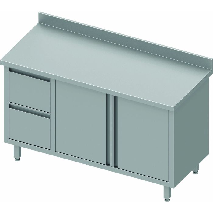 Armoire Basse Inox Adossée - Porte Battante & Tiroir à Gauche - Gamme 800 - Stalgast – Image 1