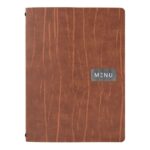 Carte menu 100% CUIR - Coloris Ruga - Ligne RAW - format A4 -  1 insert inclus (4 vues) - Securit