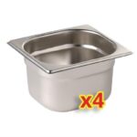 Bac Inox GN 1/6 avec Couvercle - Lot de 4 - Vogue – Image 2