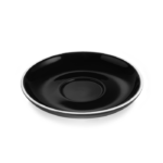 Lot de 6 Soucoupes Espresso Doppio Noire en Porcelaine Ø 155 mm - Was Germany