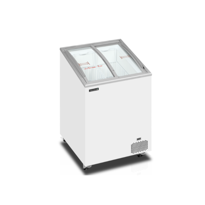 Congélateur coffre de Crème Glacée avec couvercles coulissants vitrés bombés 85 L – TEFCOLD