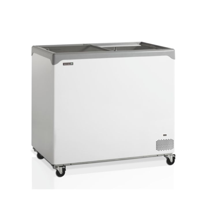 Congélateur coffre de crème glacée élégant avec couvercles coulissants vitrés plats 218 L – TEFCOLD