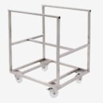 Chariot inox pour bac grand volume semi-cylindrique 170 L - Gilac – Image 2
