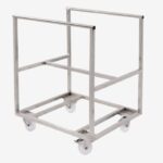Chariot inox pour bac grand volume semi-cylindrique 170 L - Gilac