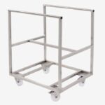 Chariot inox pour bac grand volume semi-cylindrique 220 L - Gilac