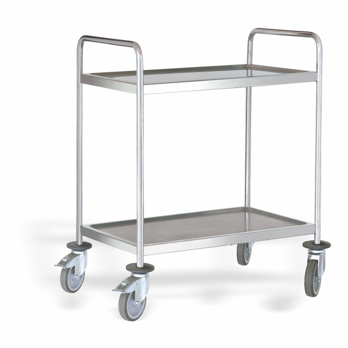Chariot de Service Inox 2 Niveaux L 880 à 1080 mm - Pujadas – Image 1