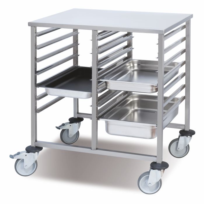 Chariot Double à Glissières pour Transport de Plateaux GN 1/1 – 14 Niveaux – Pujadas