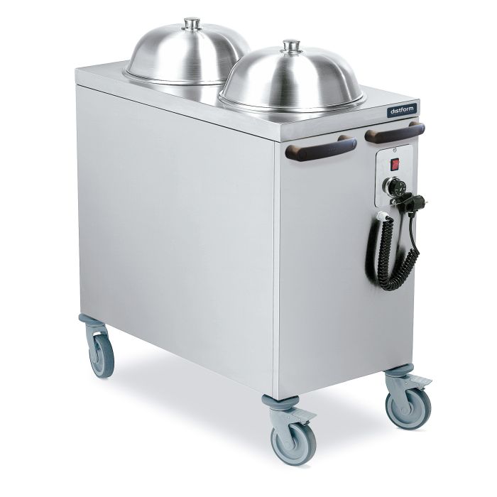 Chariot en Inox Distributeur d'Assiettes Chaudes - 130 Assiettes - Distform – Image 1