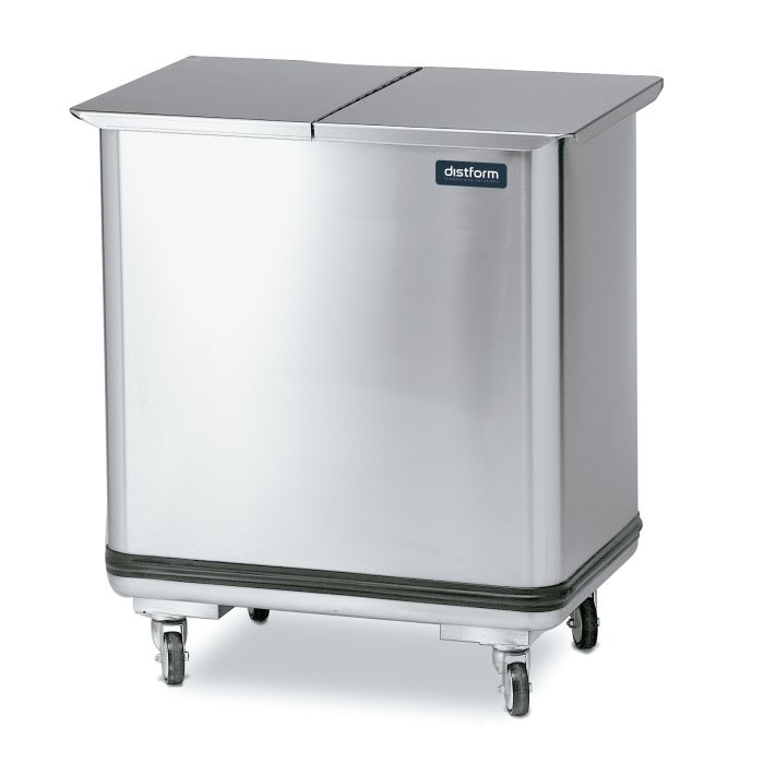 Chariot Inox pour Solides Couvercle Battant Amovible 135L - Distform – Image 1