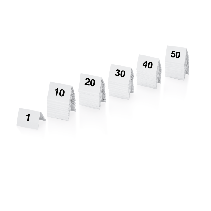 d8a8e0df444f71ea6c1cfb0b9503758a146afcfb624572469f7016765b74b4cc_7abb_5 Set de numéros de table en plastique - Lot de 50 - Was Germany – Image 1