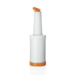Bec verseur graduée et flacon de conservation en Polypropylène 1 L orange H 320 mm Ø 90 mm - Was Germany