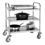 Chariot de débarrassage en inox 3 niveaux 825 x 710 x 405 mm - Vogue – Image 4