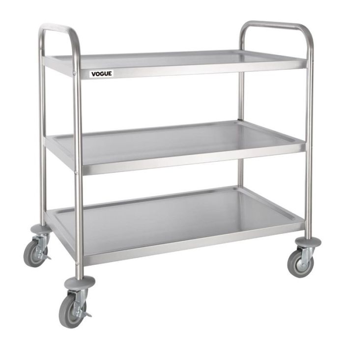 Chariot de débarrassage inox 3 niveaux 930 x 860 x 535 mm – Vogue