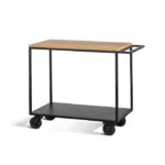 Chariot de Service 2 Niveaux avec Plateau en Bois - Pujadas