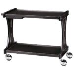 Chariot de Service en Bois avec 2 Niveaux, Coloris Noir - Mastro – Image 2