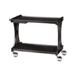 Chariot de Service en Bois avec 2 Niveaux, Coloris Noir - Mastro