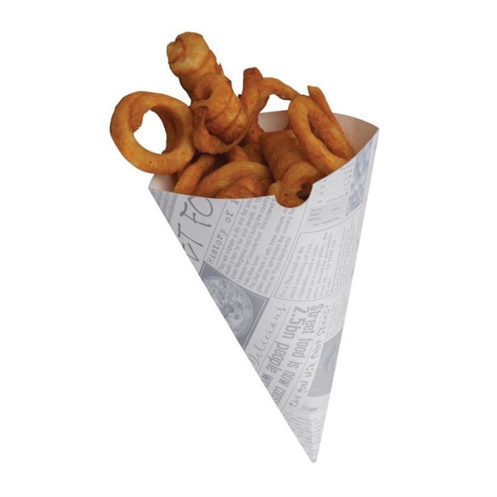 Lot de 1000 Cornets à Frites en Papier Recyclable et Biodégradable – Image 1