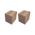 Socle cube en Bois brut 8 x 8 x 6,5 cm avec rainure - Lot de 2 - Interface PLV – Image 2