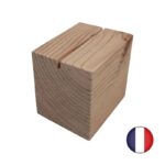 Socle cube en Bois brut 8 x 8 x 6,5 cm avec rainure - Lot de 2 - Interface PLV – Image 4