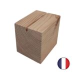 Socle cube en Bois brut 8 x 8 x 6,5 cm avec rainure - Lot de 2 - Interface PLV – Image 3