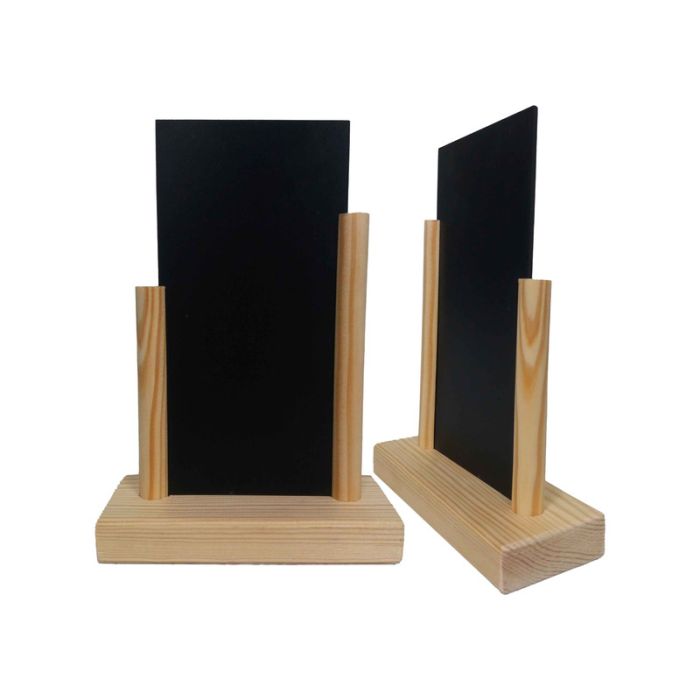 lstf28-brut-01_m4cmiqaz0omzdwqh Porte menu de table en Bois brut avec ardoise 20 x 10 cm - Lot de 2 - Interface PLV – Image 1