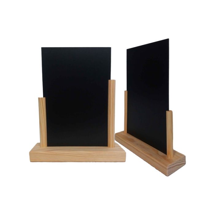 lstf56-brut-01_snnrxfr6siszb3sx Porte menu de table en Bois brut avec avec plexi format A5 - Lot de 2 - Interface PLV – Image 1