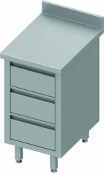 Meuble Bas Cuisine Inox Adossée et 3 Tiroirs - Gamme 800 - Stalgast – Image 4