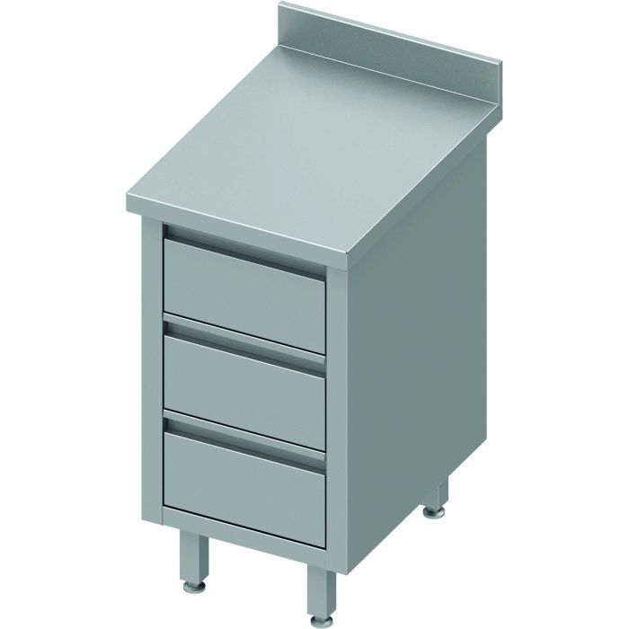 Meuble Bas Cuisine Inox Adossée et 3 Tiroirs - Gamme 800 - Stalgast – Image 3