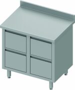 Meuble Bas Cuisine Inox - Avec Dosseret & 4 Tiroirs - Gamme 600 - Stalgast – Image 4