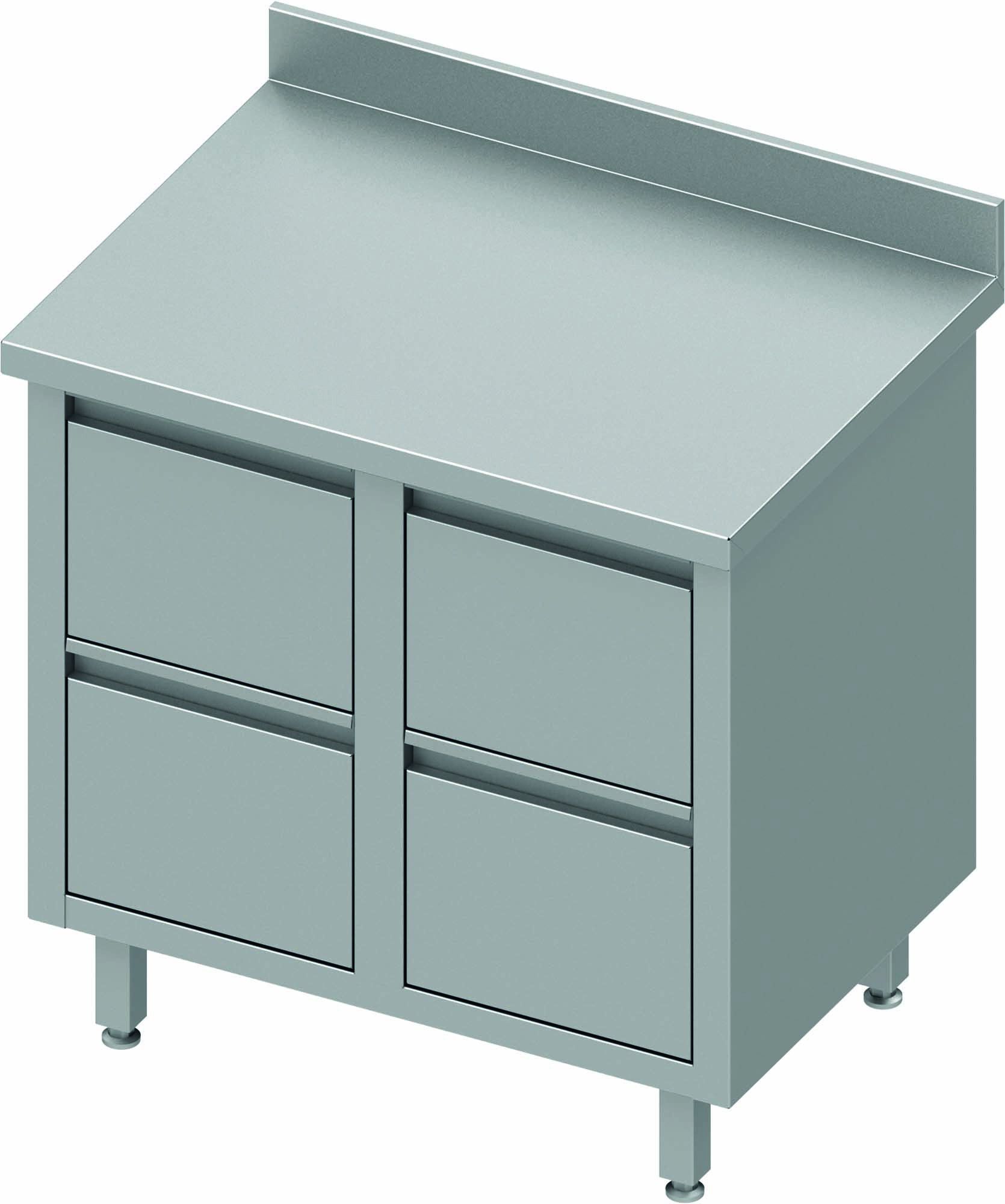 Meuble Bas Cuisine Inox - Avec Dosseret & 4 Tiroirs - Gamme 600 - Stalgast – Image 4