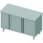 Meuble Bas Cuisine Inox - Cloison - Petit Placard à Gauche - Gamme 800 - Stalgast